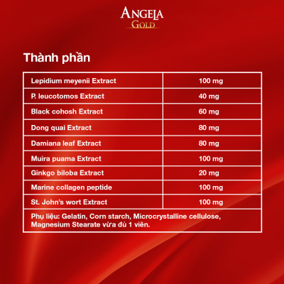 Combo 2 hộp ANGELA GOLD tăng cường sinh lý nữ 60 viên tặng 1 hộp 15 viên