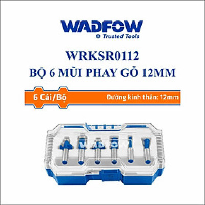 [CHÍNH HÃNG] Bộ 6 mũi phay gỗ 12mm WADFOW WRKSR0112