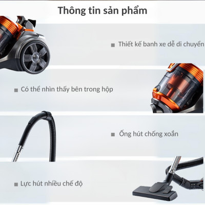 Máy hút bụi cầm tay SOKANY SK-13004, hút bụi gia đình công suất CAO 3600W, lực hút mạnh 30000PA hút sạch mọi bụi bẩn - HÀNG CHÍNH HÃNG