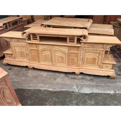 Kệ tivi vòm gỗ gõ đỏ
