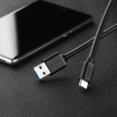 Ugreen UG20883US184TK 1.5M màu Đen Dây USB 3.0 sang USB-C - HÀNG CHÍNH HÃNG
