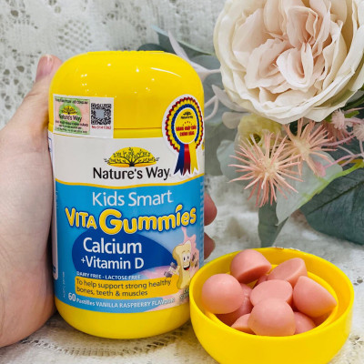 Canxi + Vitamin D cho trẻ 2-11 tuổi Gummies Calcium Vitamin D Nature