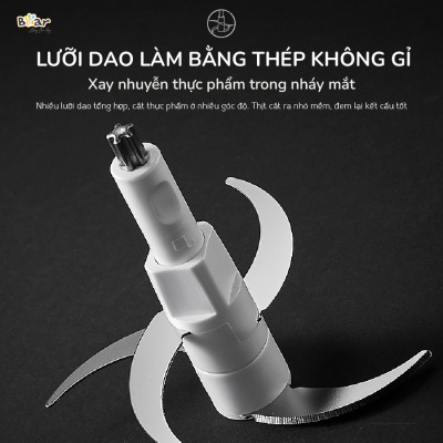 Máy Xay Thịt Thực Phẩm Bear SB-MA02L Xay Cực Êm Dung Tích 2 Lít Công Suất 300 W - Hàng Chính Hãng