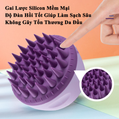Lược Gội Đầu Massage KUNBE Gai Silicone Siêu Mềm Giảm Gàu, Ngăn Rụng Tóc