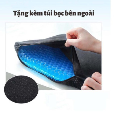Đệm Ngồi 3D Silicon 2 Lớp Tổ Ong Lót Ghế Thoáng Khí Chống Đau Mỏi Lưng miDoctor