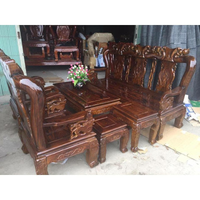 Bộ bàn ghế phòng khách gỗ tràm cột 10 đồ gỗ BÌNH LONG