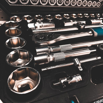 BỘ 44 CÁI SOCKET   (1/4+1/2 INCH) & CẦN 2 CHIỀU TOTAL THT421441 - HÀNG CHÍNH HÃNG