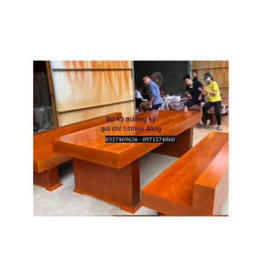 Bộ Bàn Ghế K3 Có Tựa Gỗ Xoan Đào