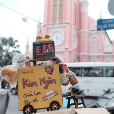 MÔ HÌNH TỰ LẮP RÁP DIY SÀI GÒN XƯA - XE BÁNH MÌ - HR04