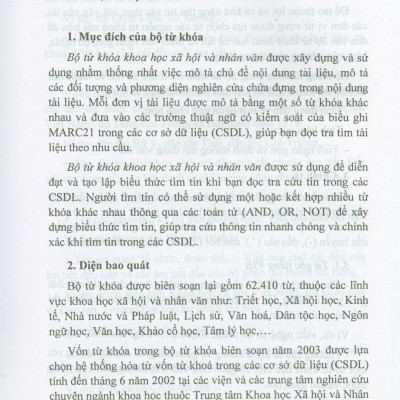 Bộ Từ Khóa Khoa Học Xã Hội Và Nhân Văn