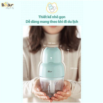 Máy Xay Thực Phẩm Xay Ăn Dặm BEAR Xay Cực Êm An Toàn Vệ Sinh 0.3L Công Suất 120 W  - Hàng Chính Hãng