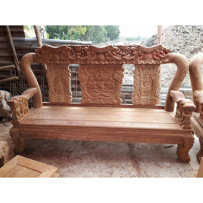 Bộ Bàn Ghế Minh Quốc Voi Gỗ Hương Vân