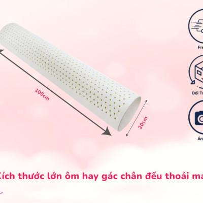 Gối Ôm Cao Su Thiên Nhiên Diamond - Nâng Đỡ Êm Ái Gác Ôm Thoải Mái