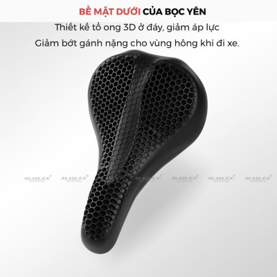 Bọc Đệm Xe Đạp Chống Đau Mông Cao Su GEL AIR lưới tổ ong mặt dưới cho đệm yên 28x17 cm, Mềm Chống Nước Địa Hình Phụ Kiện - Mai Lee