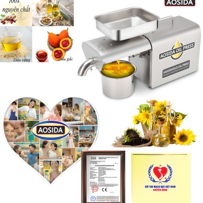 Máy ép dầu thực vật gia đình AOSIDA 888A Thương hiệu Anh Quốc 750W-1000W, ép 3-6kg/giờ - Hàng Nhập Khẩu, Bảo Hành 1 Năm