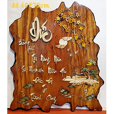 Tranh gỗ thư pháp nghệ thuật chữ ĐỨC