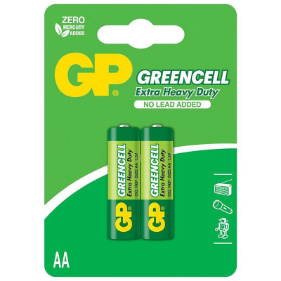 Vỉ 2 Pin Tiểu GP Greencell Extra Heavy Duty AA 1.5V - GP 15G-2U2