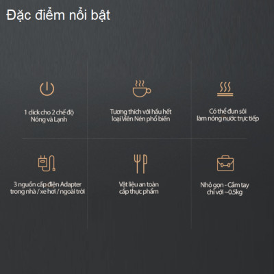 Máy pha cà phê cầm tay Espresso mini 3 trong 1, thương hiệu Mỹ HiBREW cao cấp H4A và H4B - HÀNG CHÍNH HÃNG