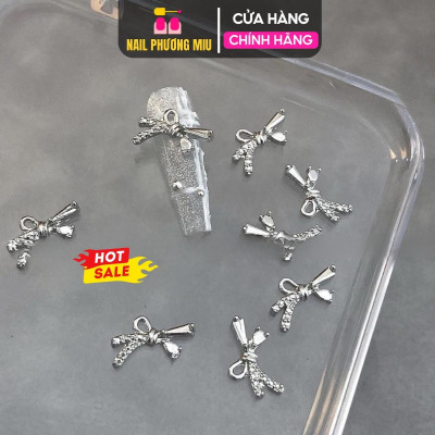 Set 30 Charm Nơ Dài Kim Loại Siêu Xinh Đính Đá Điệu Đà Gắn Móng Làm Nail Hot 2025 Nữ Women