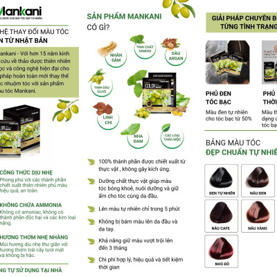 Hộp Dầu Gội Phủ Bạc Thảo Dược, Nhuộm Tóc Màu Đen Tự Nhiên, Mankani [250ml - Chính Hãng]