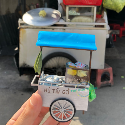 MÔ HÌNH TỰ LẮP RÁP DIY SÀI GÒN TÍ HON - XE HỦ TÍU GÕ - HR08