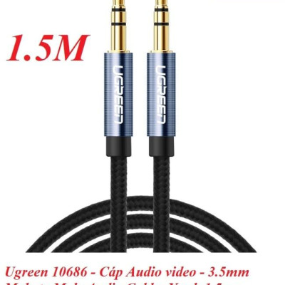 Ugreen UG10686AV112TK 1.5M màu Xanh Cáp âm thanh 2 đầu 3.5mm dương - HÀNG CHÍNH HÃNG