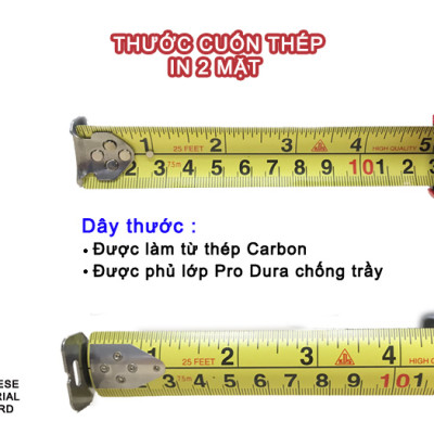 THƯỚC CUỐN THÉP 7.5m KDS ZS25-75YME HỆ INCH VÀ HỆ MET