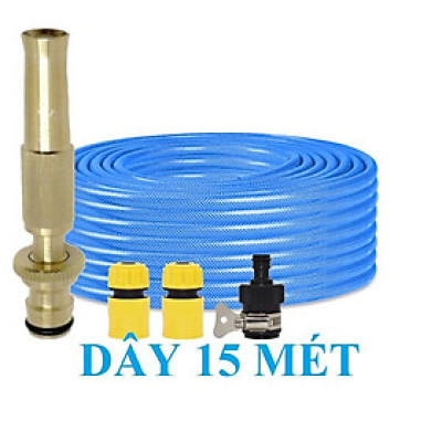 Vòi Xịt Rửa Xe️ Bộ dây vòi xịt nước rửa xe, tưới cây , tăng áp 3 lần, loại 15m 206587 cút sập,+ mở chai