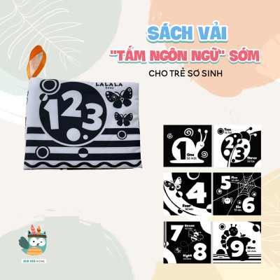 Sách vải Lalala baby kích thích thị giác cho bé sơ sinh 0 đến 12 tháng