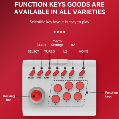 Gamepad Tay Game Arcade Y01 Không dây Bluetooth đa nền tảng cho máy tính - điện thoại - máy game hàng nhập khẩu