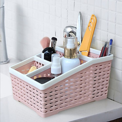   Khay 4 ngăn đa năng đựng mỹ phẩm bút điều khiển điện thoại - Kệ nhựa để bàn đựng đồ tiện ích nhựa nhật - MH5688VN