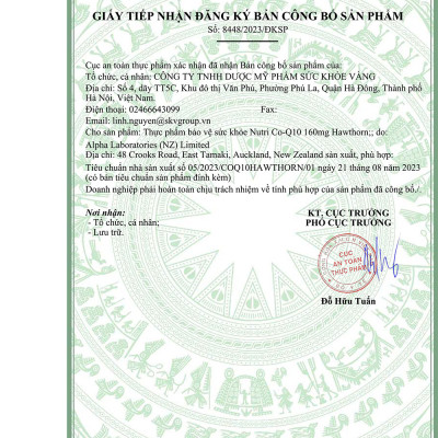 Bộ Sản Phẩm Bổ Tim, Bổ Xương Khớp New Zealand: 2 Hộp Bổ Tim Nutri Co Q10 160g Hawthorn -30 Viên; Go Glucosamine 1-A-Day 1500mg - 60 Viên