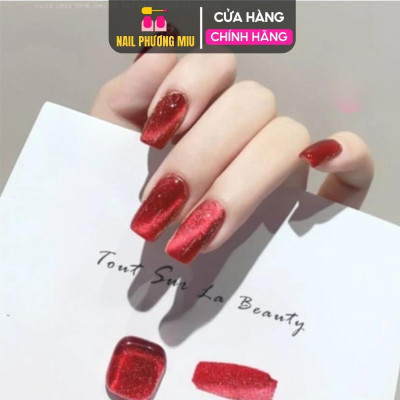 Sơn Gel Mắt Mèo Đỏ CR VENDEENI Cao Cấp Chai 15ml Làm Nail, Sơn Gel Mắt Mèo Ánh Trăng Nhũ Kim Cương Hạt Siêu Mịn Bền Màu Nữ