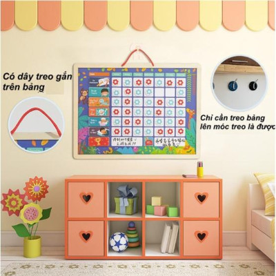 Đồ chơi bảng khen thưởng thành tích bằng gỗ có nam châm cho bé - bảng khen thưởng kỷ luật các ngày trong tuần cho bé