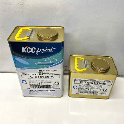Sơn sàn bê tông epoxy KCC ET5660 Base C màu xanh D40434 _ 4L/Bộ
