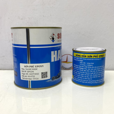 Sơn epoxy Hải Âu màu xanh ngọc EP256 1L/Bộ