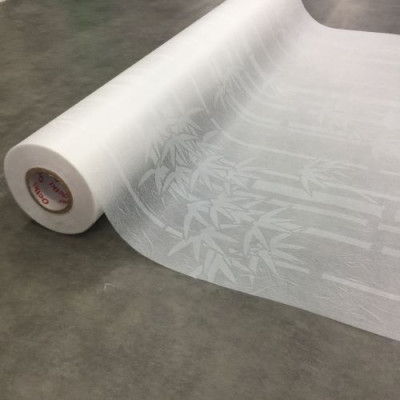 Giấy dán kính hình cây tre cây trúc màu trắng - khổ 90cm - có sẵn keo