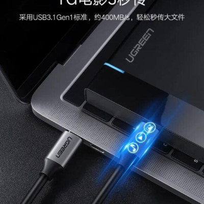 Ugreen UG50751US161TK 1.5M màu xám Dây USB Type-C - HÀNG CHÍNH HÃNG