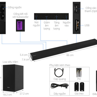 Loa Soundbar Samsung HW-T420/XV - Hàng chính hãng - Giao tại Hà Nội và 1 số tỉnh toàn quốc