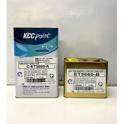 Sơn sàn bê tông epoxy KCC ET5660 Base C màu xanh D40434 _ 4L/Bộ