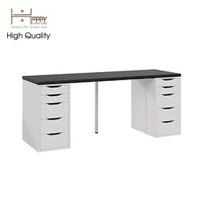 [Happy Home Furniture] LIDA, Bàn làm việc 2 bên ngăn tủ  - 2m x 60cm  ,  200cm x 60cm x 73cm ( DxRxC), BAN_025