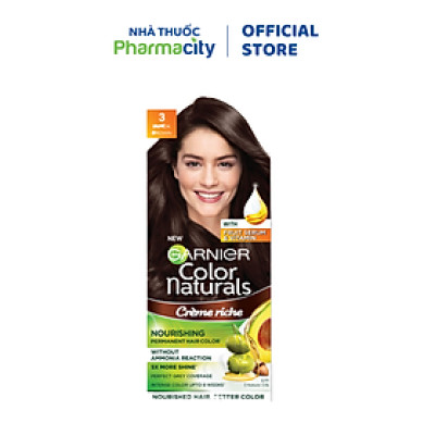 Kem Nhuộm Tóc Garnier Màu 3 Nâu Đen (50g+50ml+5g/Hộp)