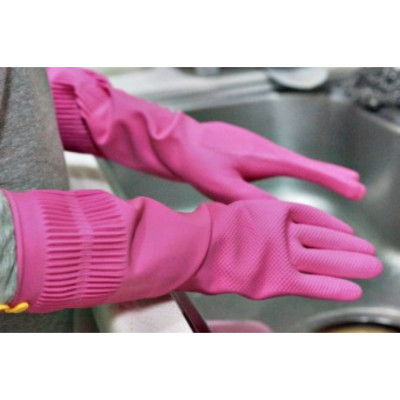 Bộ 6 Đôi Găng Tay cao Su Tự Nhiên Hàn Quốc Có Móc 38cm 