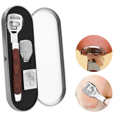 Dụng Cụ Mài , Chà Tẩy Tế Bào Chết Gót Chân Kèm Hộp Dao Cạo PaKaSa - Hàng Chính Hãng 