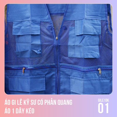 Áo Gi Lê Kỹ Sư Có Phản Quang - Áo 1 Dây Kéo - GILE1DK01
