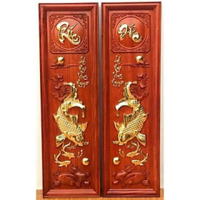 TRANH GỖ HƯƠNG ĐỎ ĐỤC NỔI - LÝ NGƯ VỌNG NGUYỆT