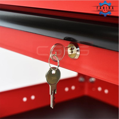 Xe đẩy CSPS 3 ngăn 01 hộc kéo - 71cm màu đỏ