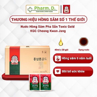 Nước Hồng Sâm Pha Sẵn Tonic Gold KGC Cheong Kwan Jang (40ml x 30 gói, 10 gói)