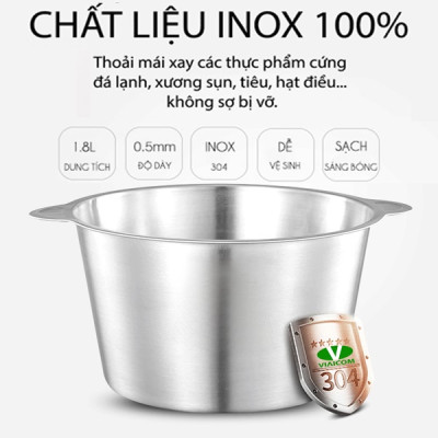 Máy xay đa năng gia đình 4 trong 1 VIAICOM V2A – Cối inox - Hàng chính hãng