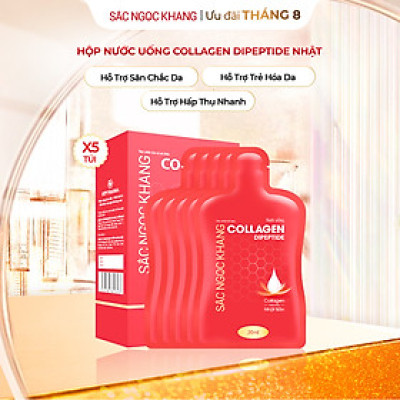 (New) Nước uống Collagen depeptide 5 túi Sắc Ngọc Khang tinh khiết nhập khẩu từ Nhật Bản, đạt chuẩn hàm lượng hấp thụ nhanh & vượt trội giúp trẻ hóa làn da - săn chắc và sáng mịn